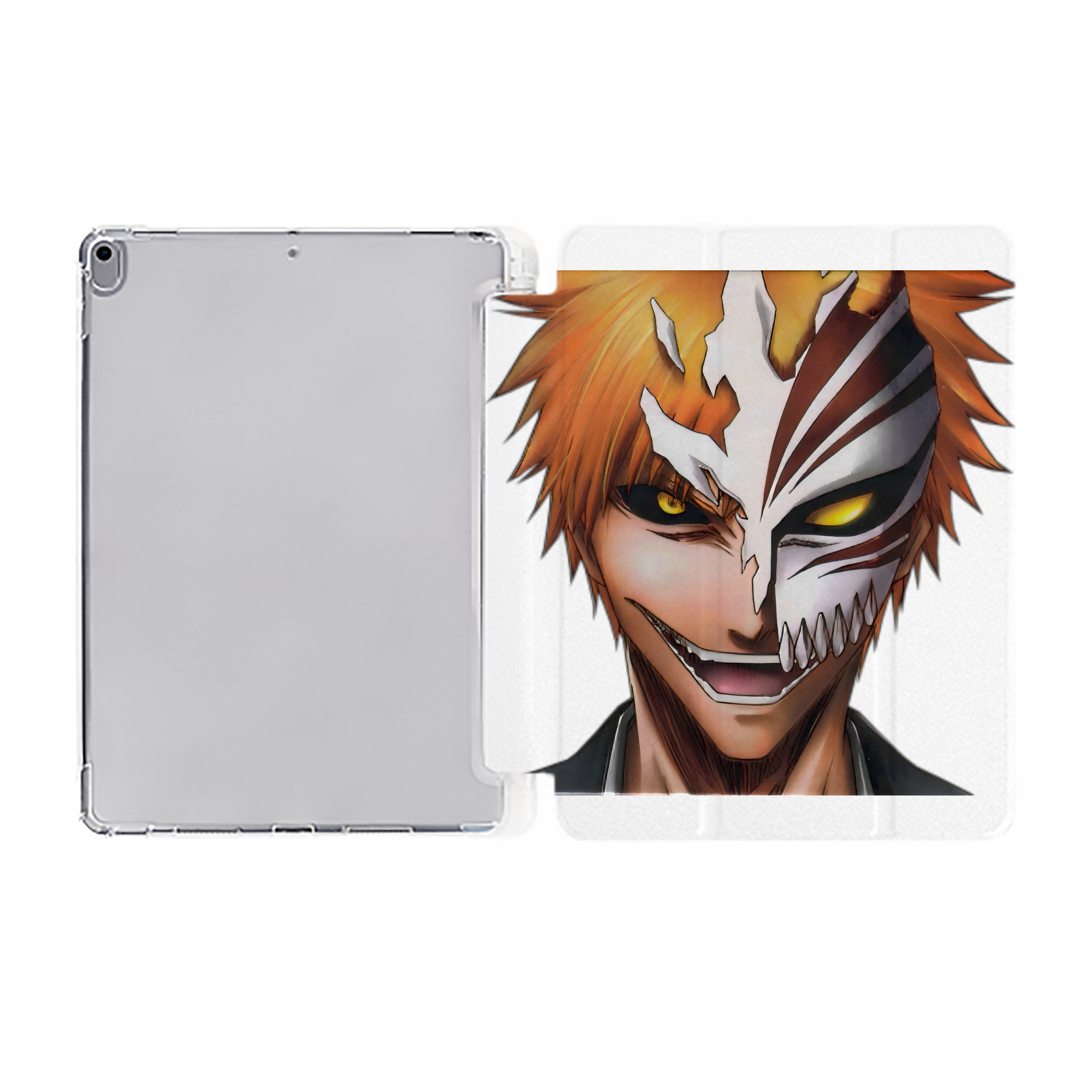 （画像用） ブリーチ 黒崎一護（くろさき いちご）BLEACH Kurosaki Ichigo IPad ケース ペン収納付き 三つ折りスタンド PUレザー×シリコン 対応機種9.5/10.5/10.9インチ
